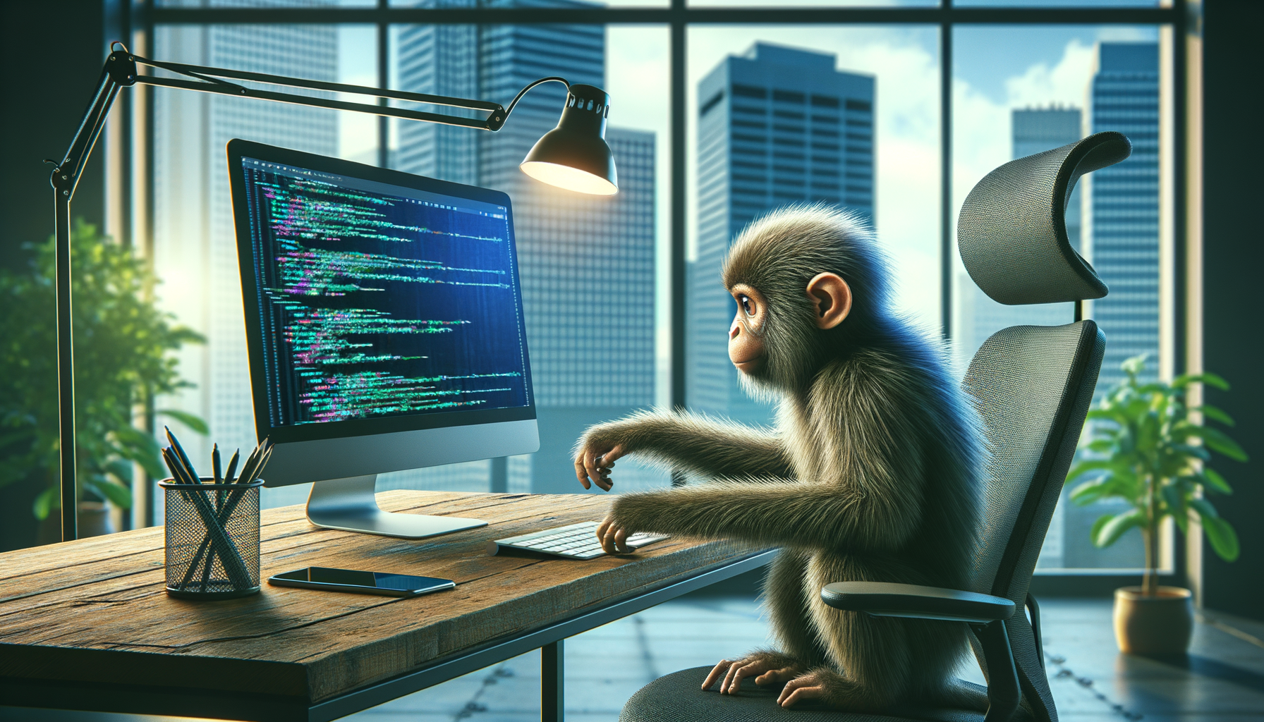 一只猴子在敲代码