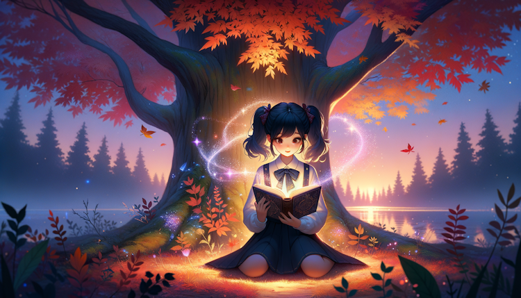 魔法少女在看书