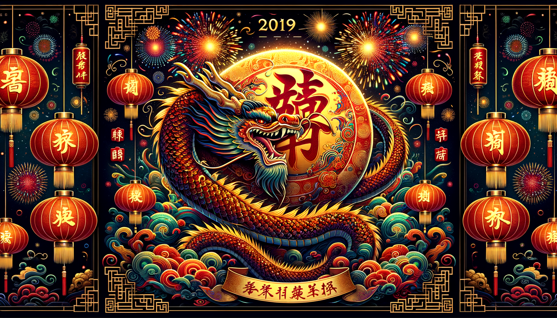 Dragon New Year poster