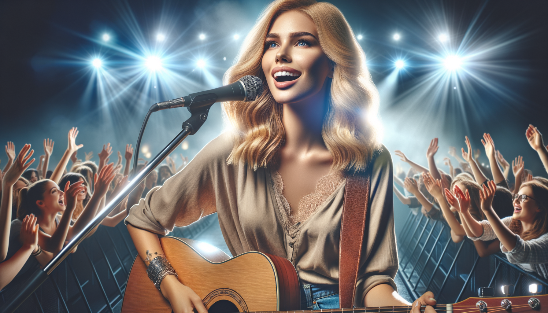 Taylor swift singing on stage