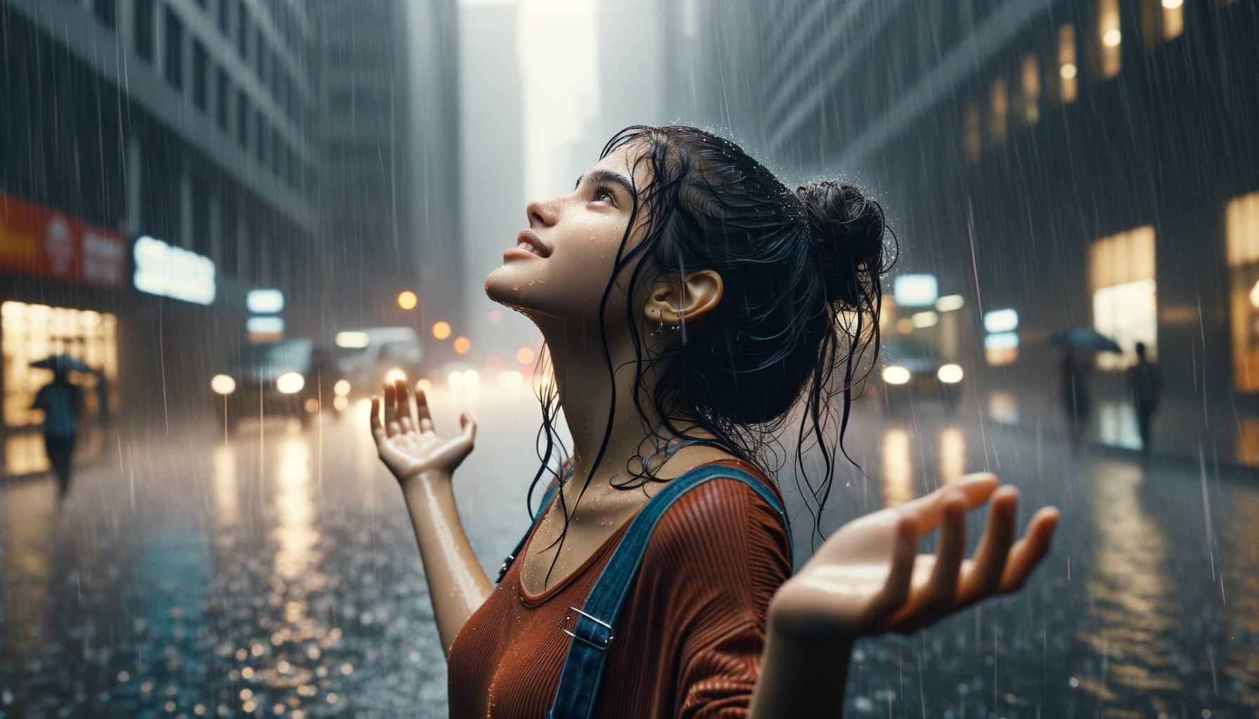 girl,4k,rain