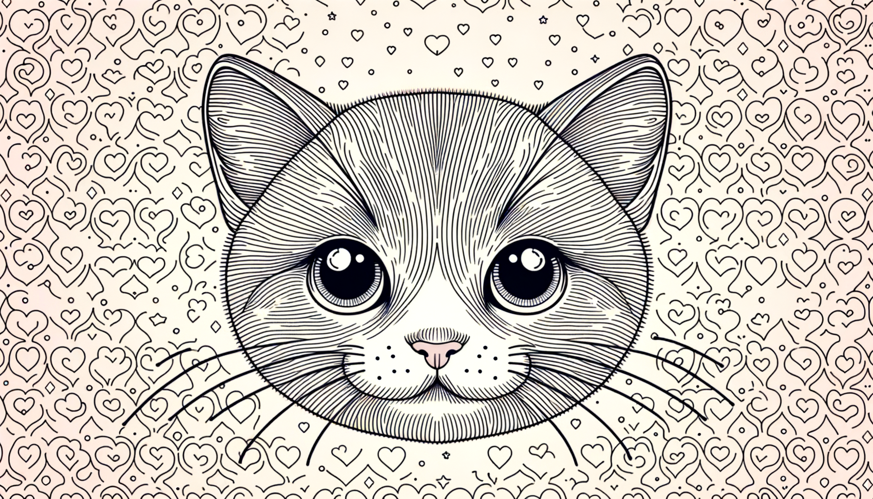 lineart,cute cat,look at viewer,sweet