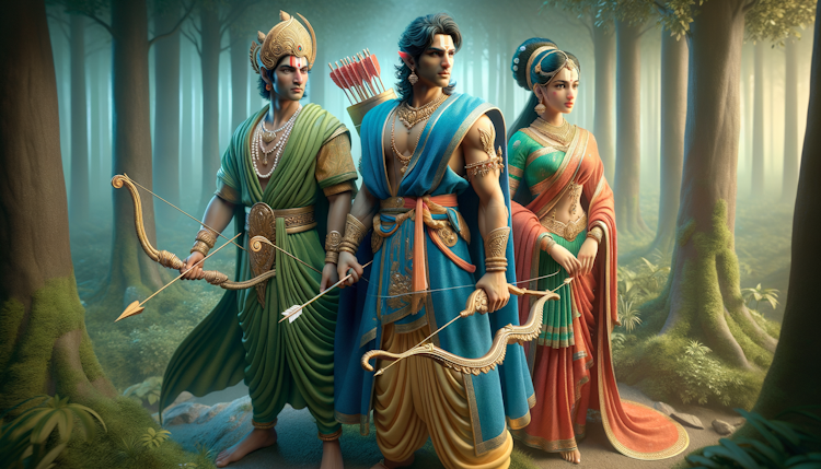 lord ram,lakshman and sita ma in 3d