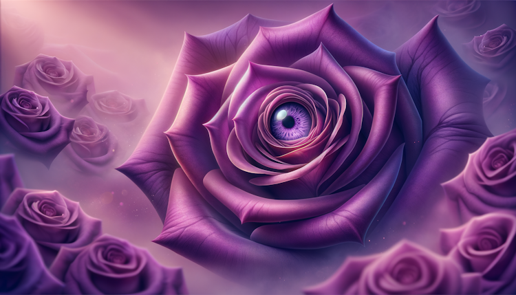purple rose with a small eye, cute