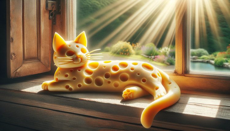 一只起司猫享受着阳光