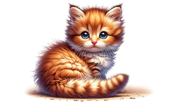 从小的时候，小猫咪就住在一个温暖舒适的家里。它有一只可爱的毛茸茸的尾巴和一双明亮的大眼睛 提供插画配图