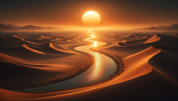 大漠孤烟直，长河落日圆。