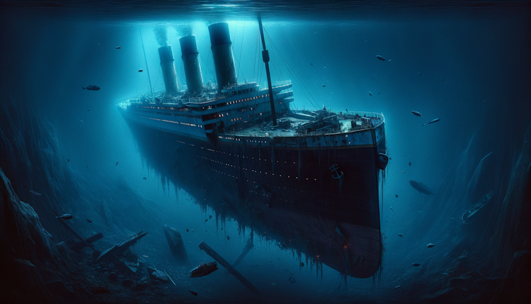 沉入深海的泰坦尼克号