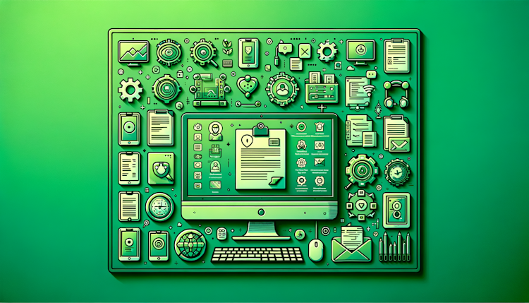 电脑 软件 文档和扶持计划 绿色背景