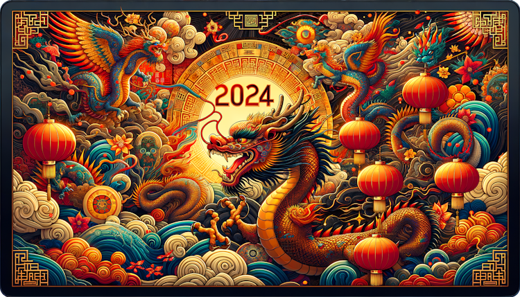 2024年龙年年会主题图