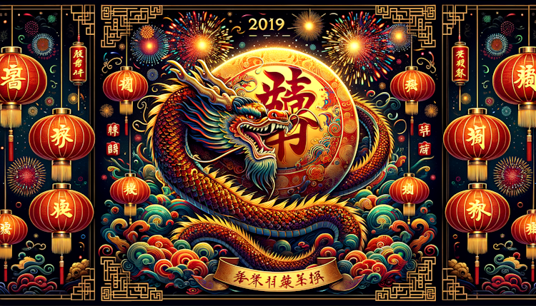 Dragon New Year poster