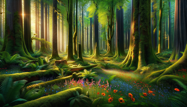 Forest, CG art style, wallpaper, high-definition