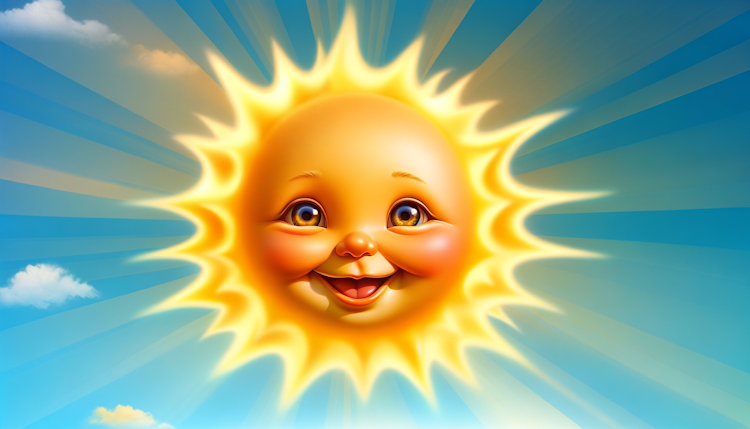 a sun baby with smiling face