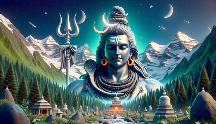 lord shiva at kailash in 3d