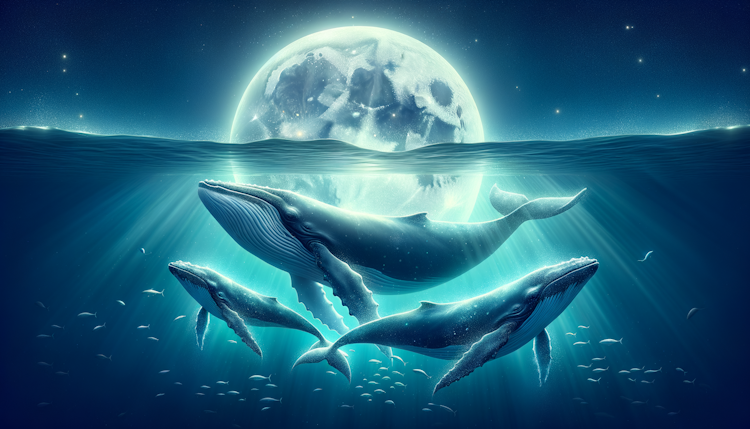 night whale family sea 