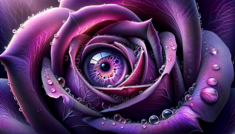 purple rose with a eye