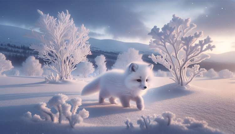 雪地里的小白狐
